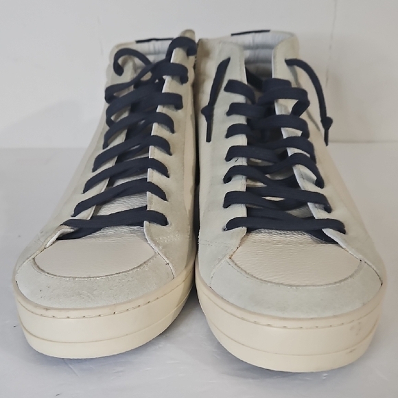 P448 White and Blue Sneakers Classic High-Top Design - Picture 6 of 14